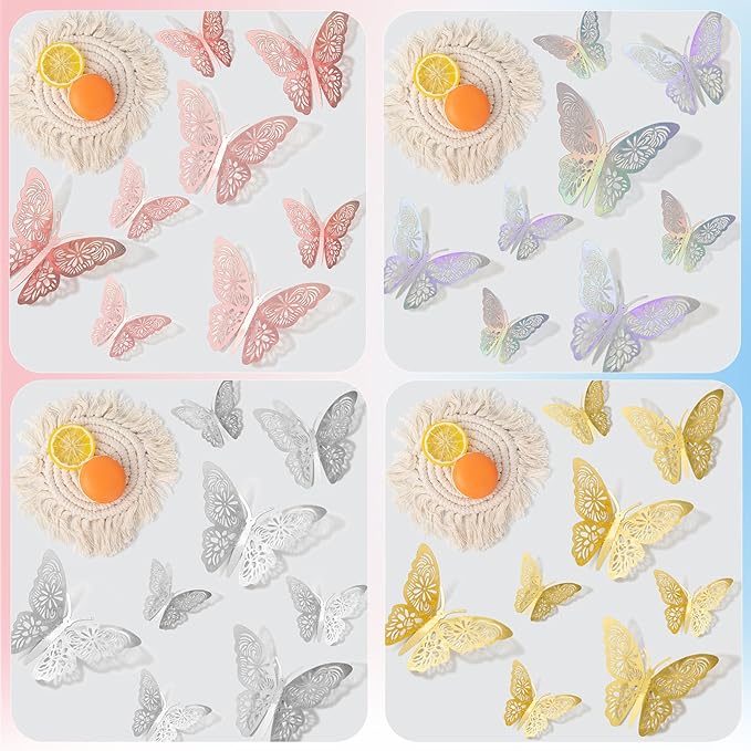 311Pcs Flower Wrapping Paper Kit with 100 Sheets Waterproof Floral Wrapping Paper 3D Butterfly Decor Crowns,Bouquet Pins Ribbons,DIY Crafts for Mother's Day Valentines Graduation Birthday Gift