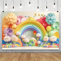 YongFoto Paper Flowers Backdrop 9x6ft Colorful Cut Paper Floral Blossom Rainbow Arch Hot Air Balloon Honeycomb Ball Photography Background Lovely Party Banner Home Decor Photo Studio Booth Props