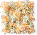 Flower Wall Backdrop, 12PCS 10.6"-15.7" Artificial Flower Wall Panel with Various Styles, 3D Floral Wall Decor for Wedding Photo Background Festive Party Home Decoration (H007, 15 * 15in)
