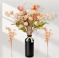 ZMTECH 12pcs Artificial Flowers for Vase, Silk Flowers for Kitchen Table Centerpiece Home Decor, Fake Flower with Faux Kiku Flowers Artificial 10 Stems + Eucalyptus (No Vase)
