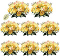 ASTRYAS 8Pcs Yellow Peonies Artificial Flowers, Fake Silk Peony Faux Peonies Flowers for Decoration Florals Arrangements Centerpiece Table Wedding Party Home Decor(8,Yellow)