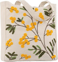 Aesthetic Embroidery Tote Bag for Lady Cute Reusable Canvas Shoulder Bag for Girls Women Shopping Grocery