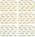 patdrea Animal Print Rectangular PVC Placemats, Pack of 6, Waterproof Insulation, Soft and Durable, Suitable for Dining Table, Kitchen and Coffee Table Decoration,12"*17"
