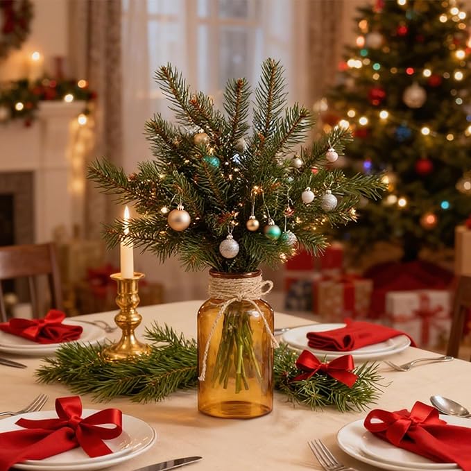 Vintage Glass Flower Vase，12 Pack Farmhouse Amber Gold Glass Centerpiece Vases Mason Jars for Weddings, Parties & Home Decor Bulk (12, Amber)