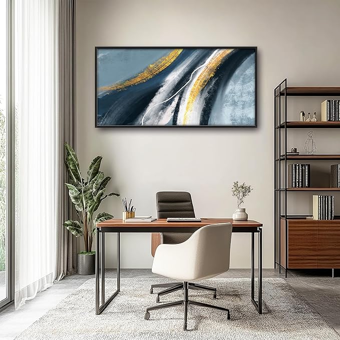 Abstract Large Wall Art Framed Wall Decor for Living Room Abstract Pictures Oversized Canvas Print Painting Modern Extra Large Artwork for Bedroom Office Home Decor 60"x30"