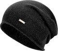 100% Wool Slouchy Beanie, Warm Beanie Hats for Women Breathable Knitting Skull Beanies Cap for Spring Fall Winter