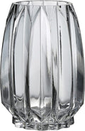 Modern Black Grey Ribbed Glass Vase for Flowers, Candles and Decorative Accents - Tall/Short Glass Vase for Centerpieces Home Table Decor(Grey H7.87in)