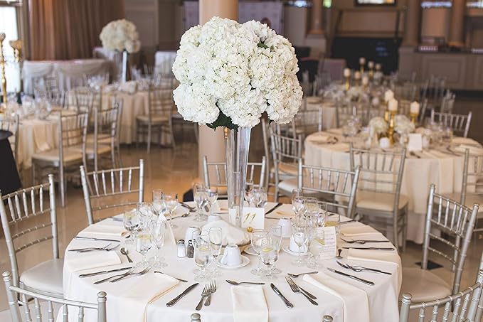 WGV Trumpet Glass Vase Bulk, Open 4", Height 16", (Multiple Sizes Choices) Clear Tall Pilsner Floral Planter Container Centerpiece, Wedding Event Home Decor, 6 Pieces (VTV0416)