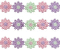 15 Yards Daisy Flower Lace Trim Embroidered Floral Lace Sewing Trim Ribbons for Embellishment Craft Dress Hair Accessories Decorations (Pink+Lavender+Light Green, 1" x 15 Yards)