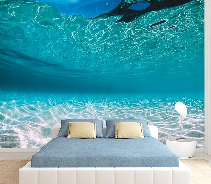 Eierme-Tropical Blue Ocean with White Sand Underwater in Hawaii Peel and Stick 90" x 67"