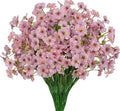 15 Bundles Artificial Flowers UV Resistant Outdoor Plants No Fade Faux Plastic Shrubs Fake Silk Flowers Window Box Garden Porch Home Decoration(Pink)