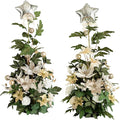 Ling's moment 41" Tall Free Standing Artificial Flowers Arrangements 2 pcs Wedding Arch Altar Stage Decorations Champagne Christmas for Ceremony Reception Rose Floral Party Outdoor Centerpieces Decor
