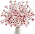 12 Pcs Artificial Cherry Blossom Flowers 18" Faux Silk Cherry Blossom Stems Fake Real Touch Peach Branches for Wedding Home Garden Japanese Decor Light Pink