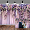 10x10ft Purple Flower Wedding Photography Backdrop Lavender Floral Wedding Bridal Photography Backdrop Anniversary Birthday Baby Shower Girl Party Banner Photo Booth Props Background Wall Decor