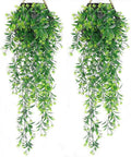PASYOU Artificial Hanging Plant for Outdoor Decor, Fake Vine Faux Plants Plastic Ivy Leaves Foliage UV Resistant Greenery Flowers Home Garden Indoor Door Wall Wedding Party Decoration - Green 4 Pack