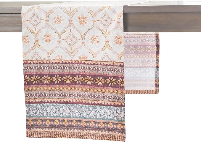 Maison d' Hermine Table Runner 100% Cotton Single Layer Table Runners 60 inches Long for Thanksgiving Christmas Decorations Home Kitchen Dining Party Wedding (Fair Isle, 14.5" x 60")