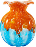 Luxury Lane Hand Blown Confetti Art Glass Bubble Bud Flower Vase for Home Decor 8 inch Tall Centerpiece Table Decoration