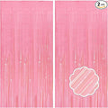 2 Pack Pastel Pink Streamers Pink Foil Fringe Curtains Tinsel Backdrop Birthday Decorations Light Pink Backdrop Halloween Baby Shower Valentines Wedding Princess Party Decorations