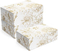 Luxury Keepsake Gift Box 3-Pack | Gold Floral Decorative Boxes with Magnetic Lids for Presents, Wedding Memory Box, and Bridal Gifts. 11.5" x 7.5" x 3.5"