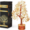 YATHABI Citrine - Crystal Tree - Gemstone - Feng Shui Money Tree - Tree of Life Decor - Spiritual Gift - Natural Crystal Decor - Bonsai Tree - Chakra Stone - Good Luck Charm