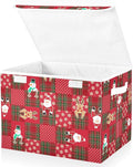 Christmas Baskets Collapsible Storage Bins with Lids, Christmas Snowman Santa Snowflake Storage Boxes Clothes Baskets for Organizing