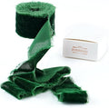 Dark Green Velvet Ribbon for Christmas Tree Decorations Frayed Silk Velvet Ribbon 1.5 Inch for Gift Wrapping, Christmas Tree, Wedding Vow Books -3yards