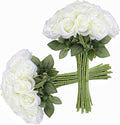 30pcs Roses Artificial Flowers Ivory Silk Roses with Long Stems Fake Flowers for Wedding Bouquet Centerpices Decorations Party Bridal Baby Shower Home Decor