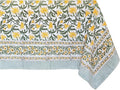 ATOSII 'Noor' 100% Cotton Boho Rectangle Tablecloth, Handblock Floral Print Linen Table Cloth for Dining Table I Tabletop I Parties/Outdoor I Wedding I Spring/Summer (60" X 108")