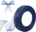 3/4 Inch x 50 Yards Sheer Organza Ribbon Chiffon Ribbon for Gift Wedding Flower Bouquet Wrapping Decorations Crafts (Blue)