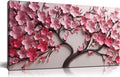 Flower Canvas Wall Art for Living Room Tree Pictures Wall Decor for Bedroom Pink Wall Art for Office Women Size 20 x 40 Inch