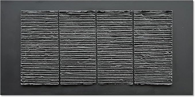 Hand-Painted 24x48 inch Black Abstract Wall Decoration Oil Painting Thick Texture Minimalist Art Home Wall Decoration Painting
