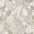 Gray Leaf Peel and Stick Wallpaper Grey White Floral Contact Paper Easy Peel Off Self-Adhesive Removable Stick on Wall Paper for Kitchen Cabinet Drawer 17.71" X 118.1"