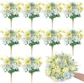 Olgaa 12 Bundles Peonies Artificial Flowers Silk Flowers Fake Peony Bouquet Faux Peonies Flowers Bulk for Wedding Decor Centerpiece Table Decorations (Blue Green)