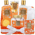 Christmas Gifts for Women - 7 Pcs Vanilla Bath and Body Gift Basket Set Spa Gift Basket Set for Women with Bath Bomb | Perfect Valentine's, Birthday, Mothers Day for Mom, Gift Set for Her All Occasion