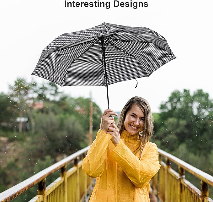 Nollia Windproof Automatic Travel Umbrella, Compact Portable with Reinforced Ribs for Sun & Rain