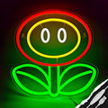 Fire Flower Neon Sign, Dimmable Gaming Neon Sign for Man Cave,Bedroom, Gamer Room, Living Room, Party Wall Decor, Birthday Christmas Gifts