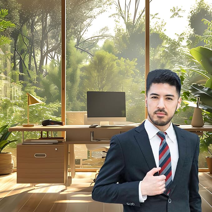 Office Background for Video Conference Modern Cozy Home Office Space Work Place Backdrop Sunlight Indoor Plants Tranquil Work Environment for Live Video Zoom Calls Studio Props Decor 15x8ft