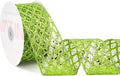 VATIN 2-1/2" Apple Green Christmas Ribbon, Green Glitter Mesh Diamond Web Sequin Dots Wired Christmas Ribbon for Gift Wrapping Bow Making Wreath Supply-10 Yards