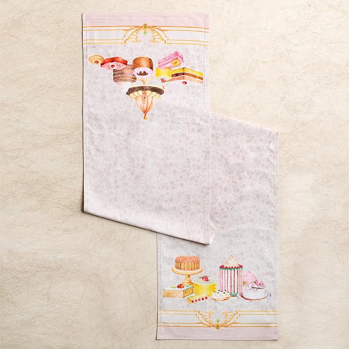 Maison d' Hermine Table Runner 100% Combed Cotton Premium 14.50 Inch x 108 Inch Decorative Runner Table Runners, Dining, Kitchen, Parties & Camping, Pastries (Double Layer)