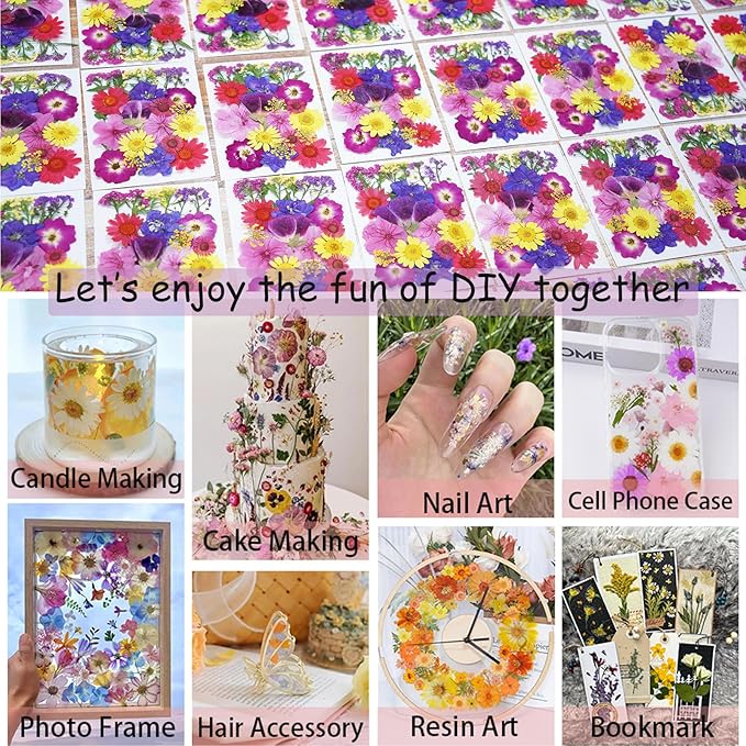 113Pcs Purple Dried Pressed Flowers for Crafts,Xinxinran Dry Flower Kit for Resin Molds,Epoxy Resin Accessories,Bookmark,Nails, Jewelry Molds,Candle Making Supplies,Soap,Frame,Cakes