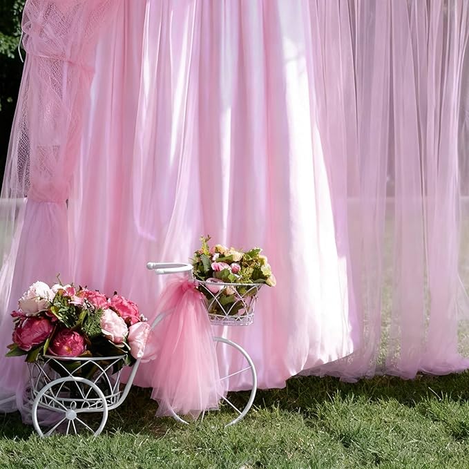 Dusty Pink Tulle Mesh Ribbon 6 Inch x 100 Yards(300ft) Netting Spool Fabric Ribbon Ideal for Tutu Skirt Art Gift Wrapping Flower Bouquet Crafts Weddings Floral Arrangements