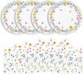 40 Pcs Wildflower Plates and Napkins Party Supplies, Spring Floral Paper Plates and Napkins Disposable Tableware Set for Picnic Wedding Birthday Baby Shower Tea Party Serve 20 (Wildflower)