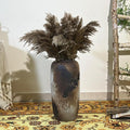 Rustic Ceramic Tall Floor Vase,15.7 Inch Black Large Pottery Farmhouse Decor Floor Vase for Living Room Entryway Table Centerpiece Decor,Vintage Terracotta Vases,Wedding Gift