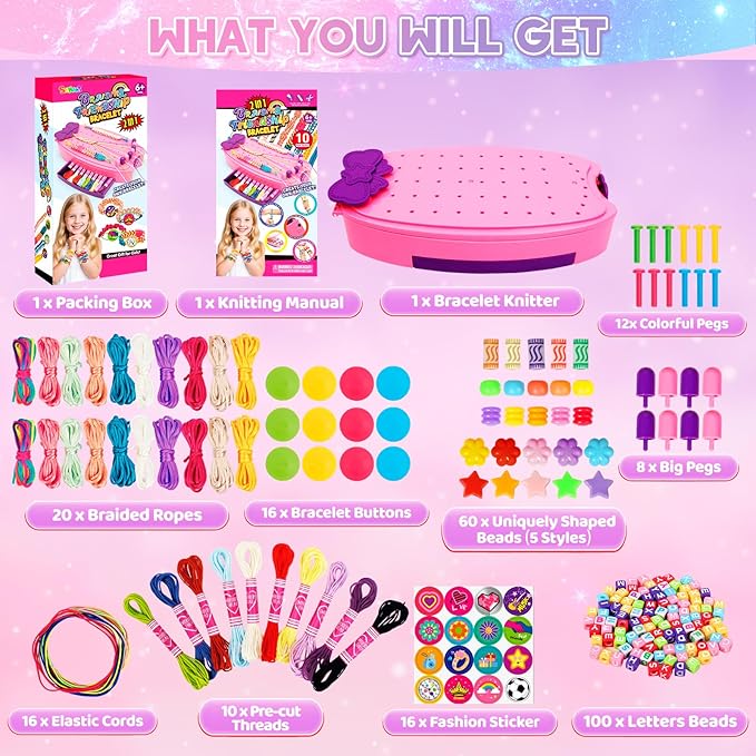Friendship Bracelet Making Kit, Arts and Crafts for Kids Ages 8-12, DIY String Bracelets Maker for Girl, Jewelry Making Kit for 6 7 8, Birthday Christmas Gifts for Teen 8 9 10 11 12 Year Old Girls