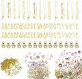 ZSJTYHX Gold Charms Bracelet Making Kit,Charms for Jewelry Making Supplies 362pcs DIY Bulk Heart Star Letter Accessories Silver Crafts for Adults Women Flower Beads Fashion Pearl Trendy Assorted Bag