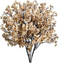 Mandy's Light Brown Artificial Baby’s Breath European Flowers 15 Bundles Silk Gypsophila with Bendable Stems for Fall Thanksgiving & Christmas Centerpiece Wedding Decor and Table Arrangements