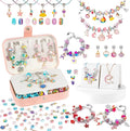 YJK Charm Bracelet Making Kit, DIY Jewelry Making Kit Christmas Gifts for Girls 5-12 Years Old, Beaded Jewelry Making Kit with Jewelry Box, Creative Crafts for Girls (Multicolor)