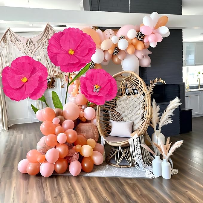 5.8 Ft Giant Artificial Flowers,Large Paper Flower,Huge Poppy Flowers Decoration for Wedding,Hotel,Office,Window Display and Home Farmhouse Decor(Red)