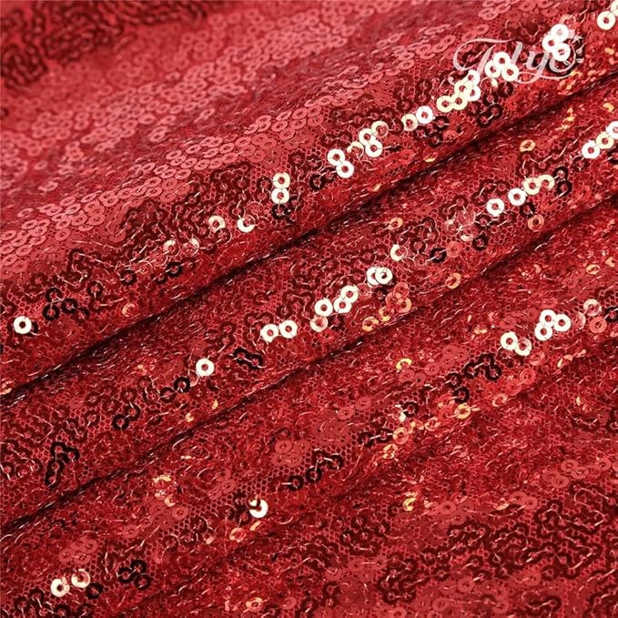 Red Sequin Backdrop Curtain 10FTx10FT 1 Panel Stage Sparkly Photography Background Drapes for Wedding Birthday Bridal Party Sparkle Background Party Decor