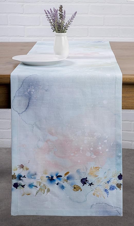Maison d' Hermine Table Runner 100% Cotton Single Layer Table Runners 72 inches Long Decorative for Home Kitchen Dining Party Wedding Bridal Shower Spring Summer (Lazy Summer Days, 14.50" x 72")